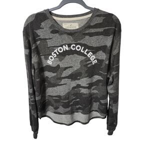 NWOT League Sz L Boston College Crewneck Camo Sweat Shirt Cotton Blend